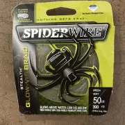 SPIDERWIRE Stealth Glow-Vis Braid 50lb 300yd Glows Above H2O-Low Vis Below Green