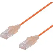Dynamix Cat6A 10G Ultra-Slim Patch Lead - 2m - Orange 30AWG - RJ45 Unshielded Gold Plated Connectors - Supports PoE IEEE 802.3af (15.4W) [PLSO-C6-2]