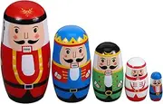 RORPOIR 1 Set Christmas Nutcracker Nesting Dolls Decorative Russian Dolls for Home Decor Multi Stackable Design Xmas Present Bookshelf Ornaments