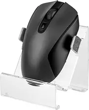 CaSZLUTION Universal Mouse Holder Stand, Desktop Vertical Mount Stand Base for Wired and Wireless Mouse, Acrylic Computer Mouse Display Stand PC Gaming Mouse Organizer Holder - Clear