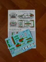 Decals for 1/24 Hasegawa Delta HF Integrale 8V,team TOTIP,San Remo 1989, MC 1989