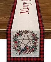 Nepnuser Yule Table Runner Norse Wiccan Pagan Christmas Decoration Indoor Winter Holiday Xmas Home Kitchen Decor-72inches