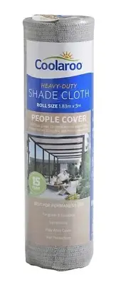 Coolaroo PEOPLE COVER SHADE CLOTH 3x1.83m 90+% UV Block STONE *Australian Brand