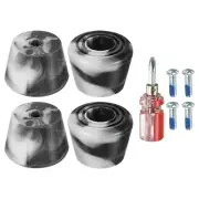Roller Skate Toe Stops with Screwdriver Brake Stoppers, Mixed Black White 2 Pair