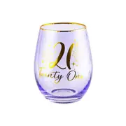 21st Fluted Stemless Handmade Drinking Glassware/Home Decoration 600ml/13cm