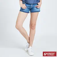 在飛比找momo購物網優惠-【5th STREET】女牛仔短褲-拔洗藍