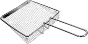 ASAKKURA Ergonomic Handle Frying Basket Strainer Fine Mesh for Easy Cleaning Versatile for Chicken Wings French Fries Snack Making