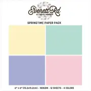 Everett Rd. Springtime Paper Pack 6"X6"-Tonal
