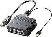 TTETTZ RJ 45 Ethernet Splitter Cable Cable Splitter 1 to 3 LAN Network Cable Network Extension Connector for Cat5/5e/6/7/8 Cable, 1to3 1000Mbps