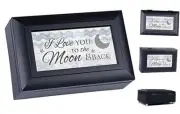 Love You to The Moon and Back Matte Black Petite Jewelry Music Box Plays