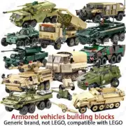 Military Armored Vehicle Model with Antitank Gun - MOC Building Blocks