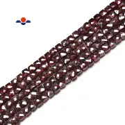 Garnet Faceted Cube Beads Size 4mm 15.5" Strand (4mm)