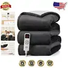 Electric Twin Heated Blanket - 9 Levels & 10-Hour Auto-Off, Soft Sherpa