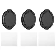 49mm Lens Cap, 3 Pack Sides Pinch Snap Camera Lens Cover for Front Lens