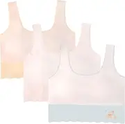 [KEOYA] Teen Girls Training Bra Removable Pad Seamless Beginner Crop Top Wireless Everyday Bra 3 Pack 8-12 Years