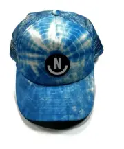 NEFF Tie Dye Snapback Hat Cap Smile Wash Trucker Blue New NWT Adjustable