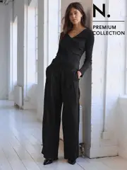 Black N. Premium Smart 100% Linen Trousers (E60777) | $116