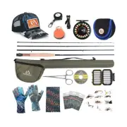 M MAXIMUMCATCH Maxcatch Amigo Fly Fishing Rod and Reel Combo 9FT 4-Piece 4/5/...