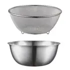 2pcs/Set Stainless Steel Colander Bowl Set Sink Strainer Kitchen Organizer