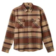Brixton Bowery Heavy Weight Flannel Sand Bison Button Up Shirt