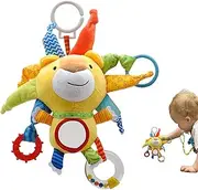 Gupcaqosjw Baby Stuffed Animals - Chewable Cartoon Lion Plush Soft Doll for Age 0-3 - Bedroom Companion Puppet, Interactive Educational Learning Toys for Babies