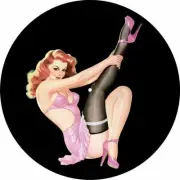 Slipmat Scratch Pad Felt for 12" Turntable LP DJ Record Player PIN UP PINK DRESS
