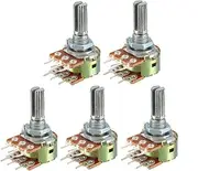 uxcell WH148 500K Ohm Variable Resistors Dual Rotary Carbon Film Taper Potentiometer 5pcs