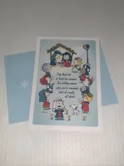 Hallmark Snoopy & Peanuts Gang Christmas Card: Blessings To You Because Of Jesus