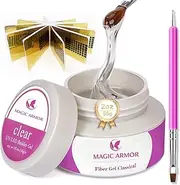 Nail Builder Gel 56g MAGIC ARMOR UV Gels Hard Gel Nail Extension Kit Gel Nail Strengthen Acrylic Gel UV Gel Nail Art Manicure Set with Nail Forms and Dual-use Pen Nail Art Supplies