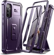 [Dexnor] Full Body Case for Samsung Galaxy A54【Double Front Frame & Kickstand 】, Bumpershock Technology Drop Protection Rugged Phone Cover Shockproof Protective Bumper Case - Phantom Purple
