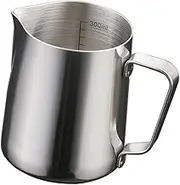 MagiDeal Stainless Steel Coffee Frothing Milk Tea Latte Jug with Scale - Silver, 350ml