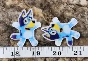 5 pc GLITTER Planar Resin Flatback Hair Bow Center 1222292 Bluey Cartoon Dog