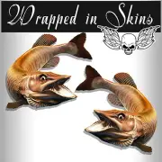 Tiger Musky Decals Fish Stickers Tackle Box RV Truck Trailer Camping AFP-0093