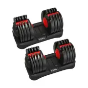 2pcs Adjustable Dumbbells Set Pairs 52.5 lb Weights of 2 Exercises Home Gym Work