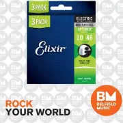 3 Pack of Elixir 16552 Electric Guitar Strings Optiweb Light 10-46 E-OW-L - BM