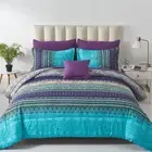 Boho Comforter Set Queen Size 8 Piece Bed in a Bag Bohemian Striped Bedding Q...