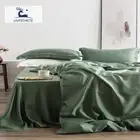 100% Silk Green Bedding Set Mulberry 25 Momme Silk Bed Sheets Beauty Quilt Cover