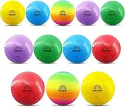 BOBOBARK Playground Balls Set, 8.5" Kickball for Kids, Soft Rubber Square Ball and Dodgeball for School Niche, PE Class, Outdoor Sports and Games - Includes 2 Mesh Bags, Pumps and