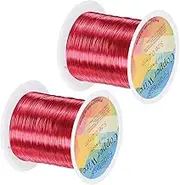 uxcell 2-Rolls 0.2mm Jewelry Wire, 32 Gauge 328FT Craft Wire Copper Beading Wire for Jewelry Making/Planting/Weaving/DIY Crafting, Soft Metal Wires [100M, Red]
