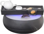 Tabletop Water Fountain Streaming Water Attracts Wealth Zen Water Feature Ceramic Circulation Feng Shui Wheel Office Desktop Fountain Landscape Office Relaxation Meditation Fountain