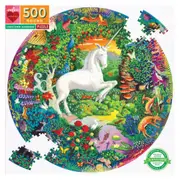 eeBoo Round Puzzle Unicorns Garden 500 Piece