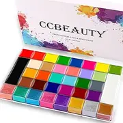 CCbeauty 36 Colors Face Body Paint Palette, Large Cream Kit, Non-Toxic Hypoallergenic FacePaint for Halloween, SFX, Costume, Cosplay Makeup