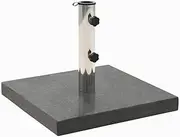 vidaXL Parasol Base Granitel 2 Castors 2 Skidproof Pads 2 Locking Bolts Umbrella Weight Stand Holder Square Outdoor Stainless Stee Black