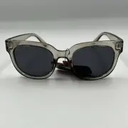 NWT Foster Grant Sunglasses Clear Fashion Frame Black Lenses 100% UVA & UVB