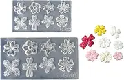 Haiki 2PCS Silicone Nails Art Moulds Flower Nails Art Template Moulds Silicone Texture for Beauticians and Nails Art Learners