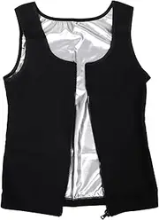 JOINPAYA Sauna Vest for Men Zipper Closure Compression Fit Workout Shirt Breathable for Enhanced Sweat and Fat Burning Waist Shaping for Gym and Running Fitness
