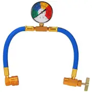 R134A Car AC Refrigerant Charge Hose Kit Recharge Hose with Gauge, 100PSI+ 15.4Inch
