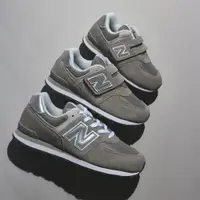 在飛比找PChome24h購物優惠-NEW BALANCE 童鞋 NB 574 環保 經典灰 麂