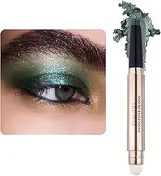 Eye-Shadow Stick Makeup, Rotatable Cream Eyeshadow Pencil, Glitter Shimmer With Soft Brush for Eye Makeup (11# Green Shimmer)