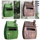 Wall Mount Mailbox Locking Iron Art Large Capacity Outdoor Vintage Vertical